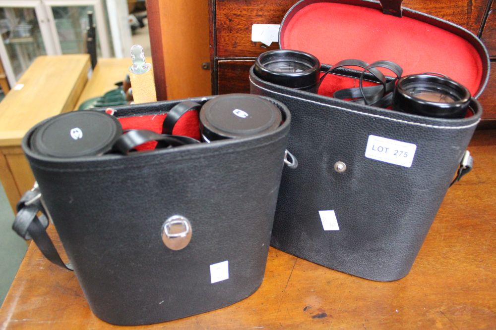 Two pairs of cased binoculars