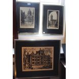James Priddy RBSA (1916-1980) Three etchings of Birmingham scenes, namely Chamberlain Place, Waterlo