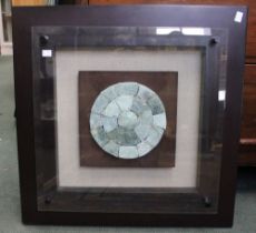 A modern jade plate in shadow box