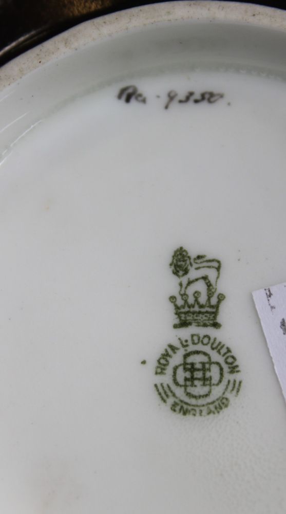 A Royal Doulton ceramic bowl, painted interior signed Woodings, factory mark to base includes the No - Image 2 of 2
