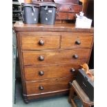 A 19th century mahogany chest of two over three drawers