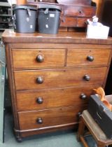 A 19th century mahogany chest of two over three drawers