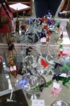 A good collection of glass Murano style animals and figures including a frog, elephant