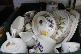 A box containing a good selection of Royal Worcester Evesham wares