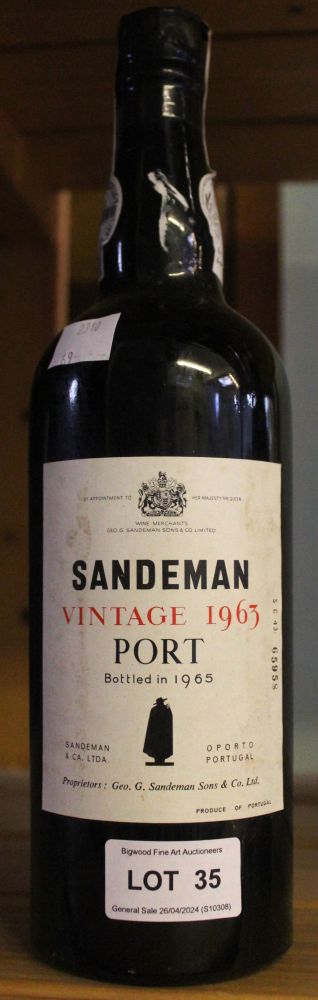 Vintage Sandeman port, 1963, 1 bottle