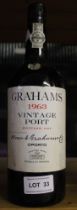 Vintage Graham's port, 1963