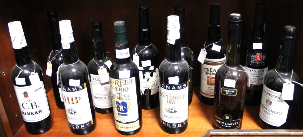 Mixed bottles of sherry & Taylor's Port, 12 bottles