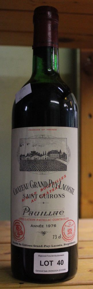 Chateau Grand puy Lacoste Pauillae, 1976