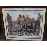 A large framed and glazed print "Briefs at Court" by Bill Kirby 41/150 signed