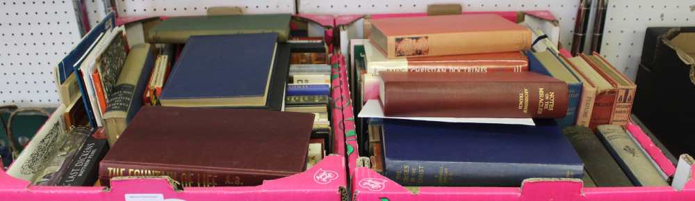 Two boxes containing a good selection of hard back and paper back books