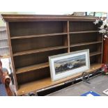 A large oak late 19th century library bookcase with adjustable shelves 195 x 195 cm with removable