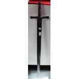 A Templar style sword, with leather wrapped handle, over all length 109cm