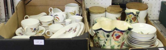 Two boxes containing a quantity of Royal Worcester Evesham ware, etc.