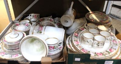 Two tray boxes containing a wide selection of Royal Worcester 'Royal Garden' tea & dinner wares