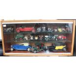 A display cabinet of model cars