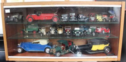 A display cabinet of model cars