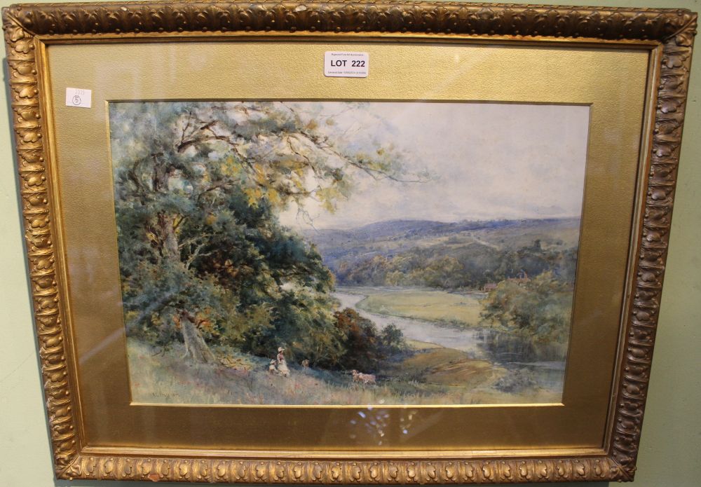 W C Peace, "Summer Valley" watercolour painting, signed and dated 1895, 29cm x 43cm, gilt framed and - Image 2 of 3