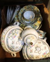 A Wedgwood Terrace pattern part dinner service, together with a pair of Royal Worcester Mayfield lid