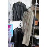 A raincoat and two leather effect jackets (3)