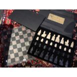 The Lewis Chess Set British Museum Boxed together with a glass chess board