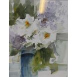Sue Howells (1948-) "Still life, vase of flowers", watercolour painting, monogramed, 44cm x 33cm, fr