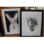 Sonia Rollo "Snow-white Hare" ltd edition etching, No 35 of 160, 49cm x 28cm, signed in pencil, insc