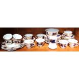 An Imari pattern part tea set