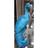 A Chinese porcelain Ho-Ho bird, turquoise glaze 29cm high