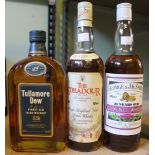 Tullamore 12 year old Irish Whiskey, 1 bottle The Equador Single Highland malt Scotch Whisky, 1 bott