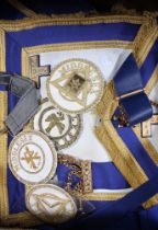 A tray box of Masonic regalia