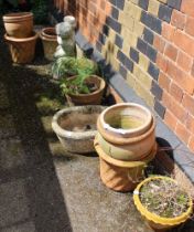 A varied selection of garden planters