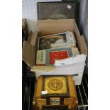 A post card album, includes comic and views, together with various cards, photographs, maps and a de