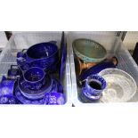 A Portmeirion "Totem" part dinner service, cobalt blue, together with a quantity of china and glassw