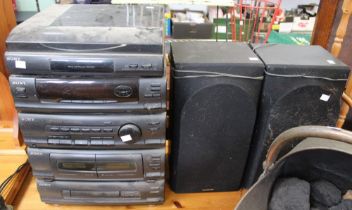 A Sony LBT-N300 stacking system with two speakers
