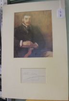 A mounted & signed picture of Sir Arthur Sullivan 1842, English Composer known for his works with W