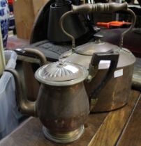 A copper kettle and a copper coffee pot