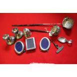 A selection of silver toddy ladles, etc