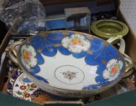 A box containing a selection of china, porcelain and various domestic items