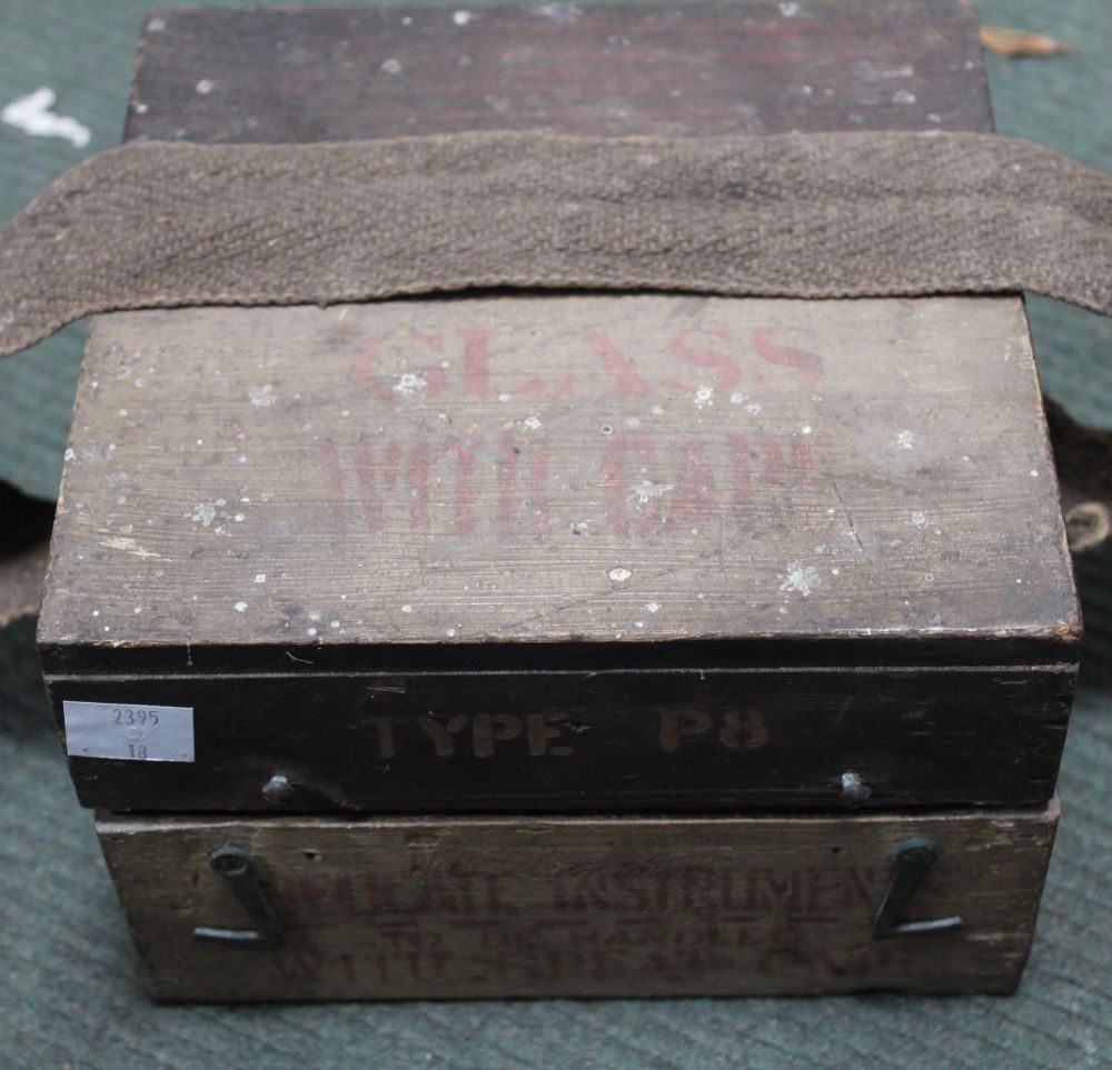A WWII 1942 compass in original wooden carrying case - Image 2 of 2