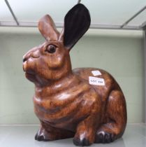 A well modelled wooden rabbit