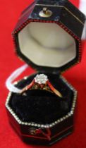 An 18ct gold diamond solitaire ring, gross weight 3g, (in a black ring box)