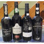 Crofts Vintage Port 1963, level below neck, 1 bottle Fonseca's Vintage Port 1978, 1 bottle Grahams V