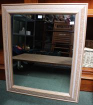 Two folding chairs and a decoratively framed wall mirror (3)