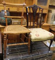 A bergere seated bar back chair with a splat back single chair