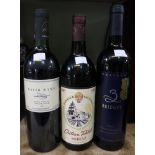 1987 Tahbilk Shiraz, 1 bottle 2000 3 Bridges Cabernet Sauvignon, 1 bottle 1995 David Wynn Eden Val