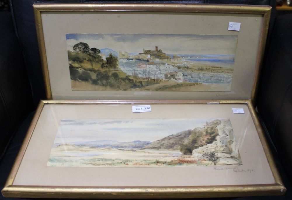 European school, "Cannes" watercolour painting, 13cm x 34cm, gilt framed and glazed together with a - Bild 4 aus 4