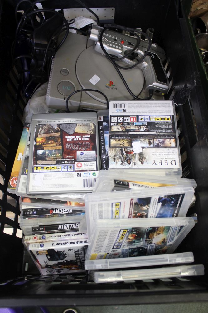 A Sony PlayStation console plus good quantity of games, controllers, leads etc