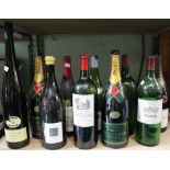 10 empty magnum wine bottles including Chateau Mouton-Rothschild 1966, Moët & Chandon 1990 and Laure