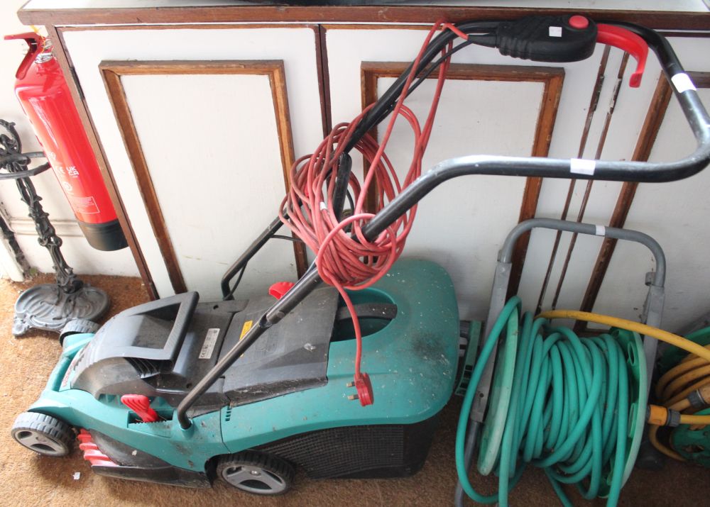 A Bosch electric lawn mower