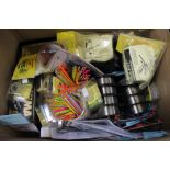 A box containing a good & varied selection of River fishing tackle, to include floats, line, feeders